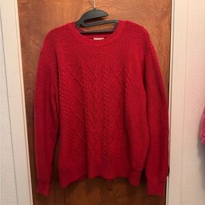 St. John’s Bay Women's Red Cable Knit Sweater Size L